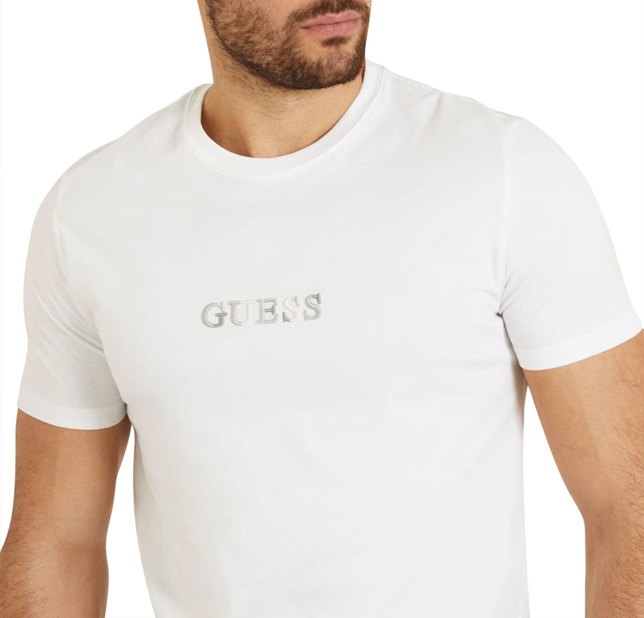 Guess Multicolor T-Shirt Heren Wit Wit