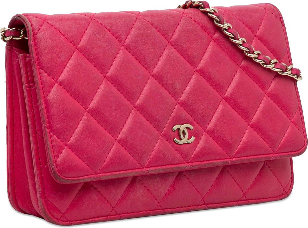 Chanel Classic Lambskin Wallet on Chain Roze