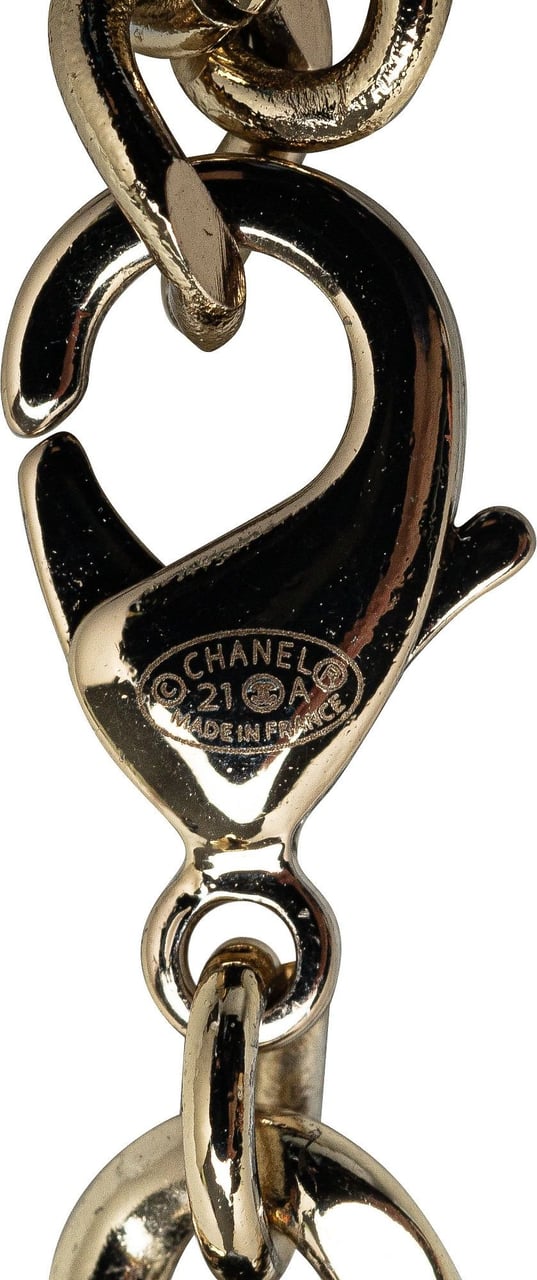 Chanel Crystal Embellished Resin Card Case Pendant Necklace Wit