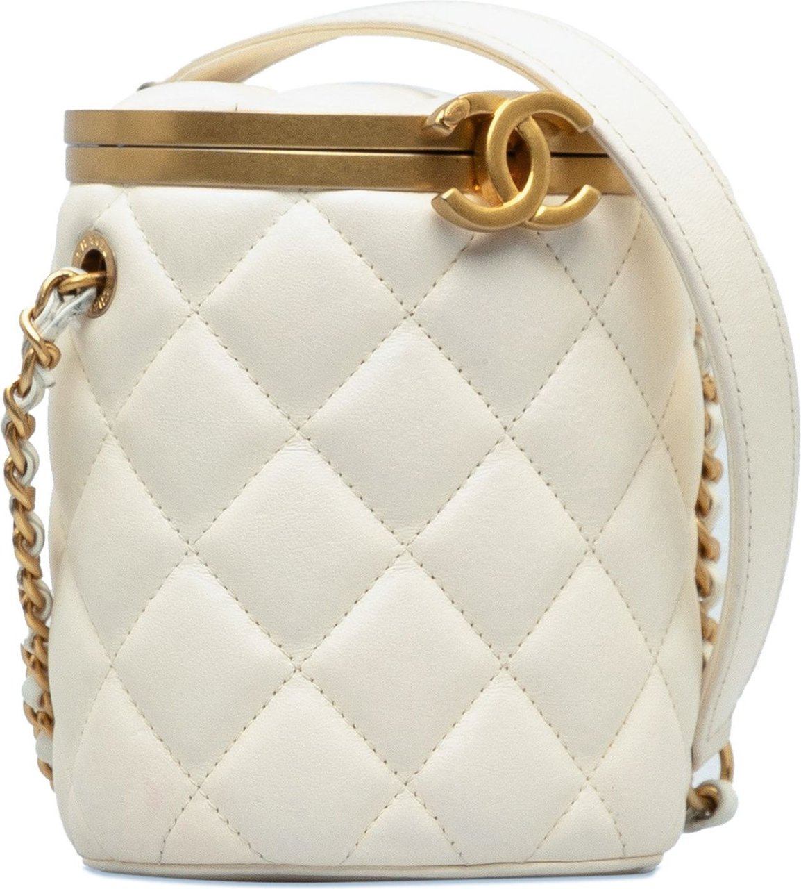 Chanel Small Quilted Lambskin Crown Box Bag Wit
