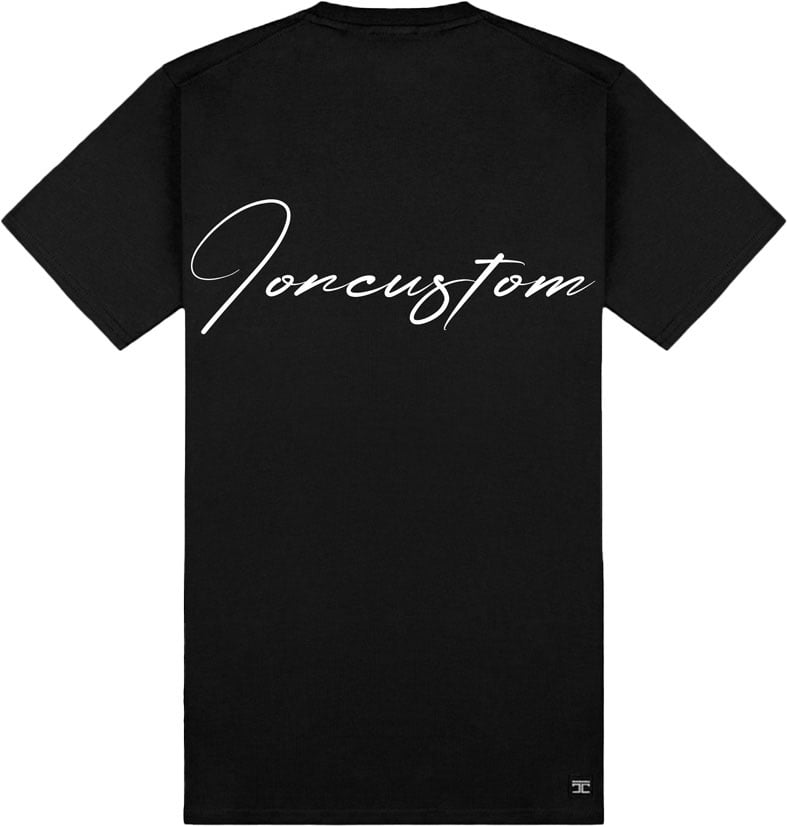 JORCUSTOM Written Slim Fit T-Shirt Black Zwart