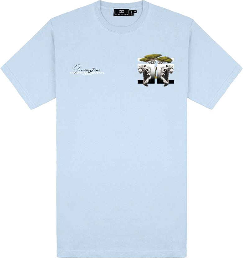 JORCUSTOM Safari Slim Fit T-Shirt LightBlue Blauw