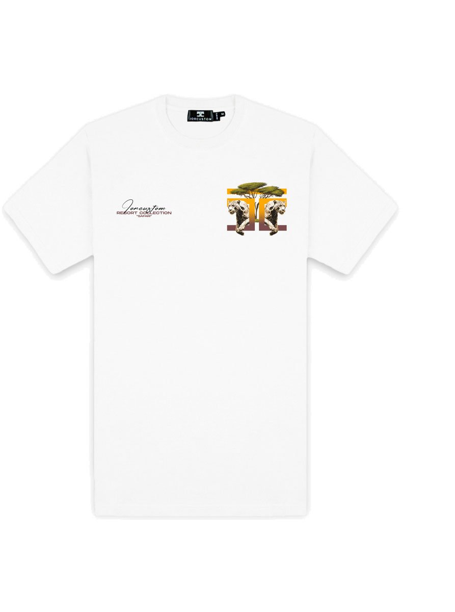 JORCUSTOM Safari Slim Fit T-Shirt White Wit