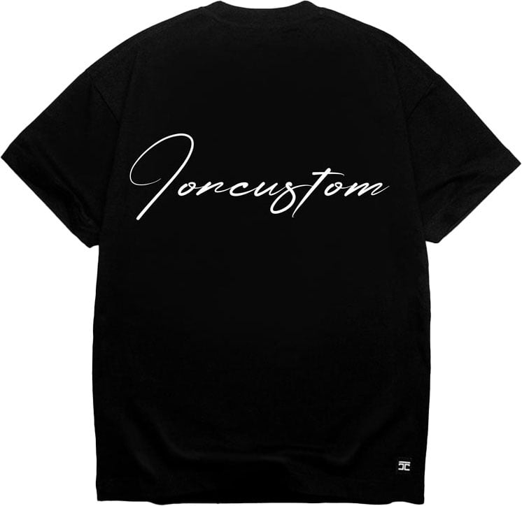 JORCUSTOM Written Loose Fit T-Shirt Black Zwart