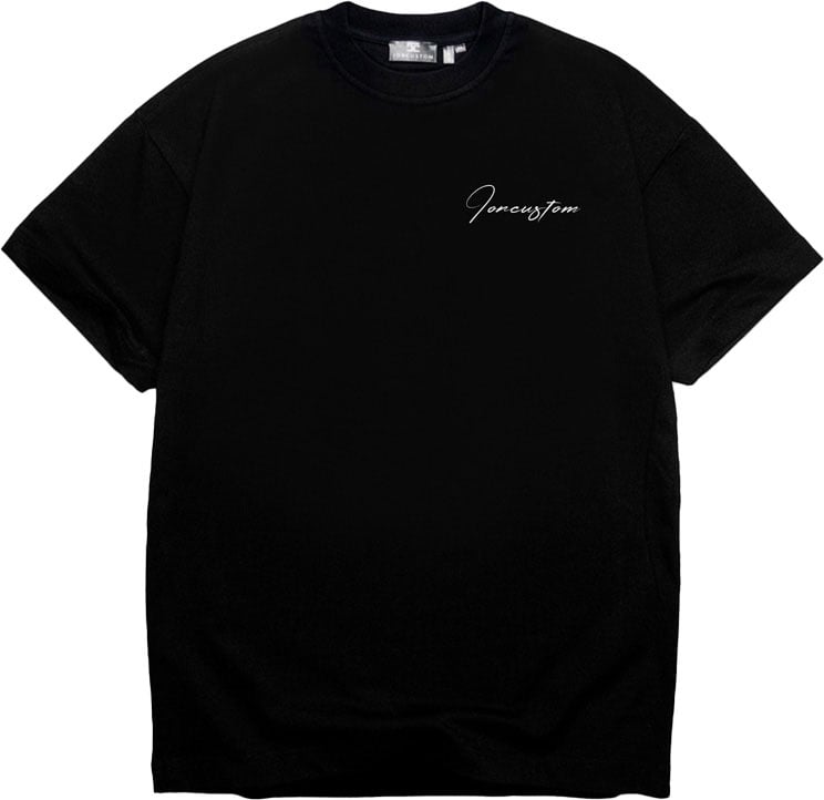 JORCUSTOM Written Loose Fit T-Shirt Black Zwart