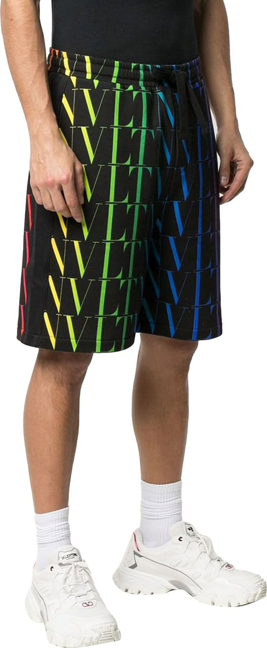 Valentino Vltn Times Logo Bermuda Shorts Zwart