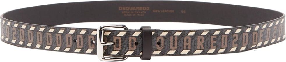 Dsquared2 Monogram Logo Leather Belt Bruin