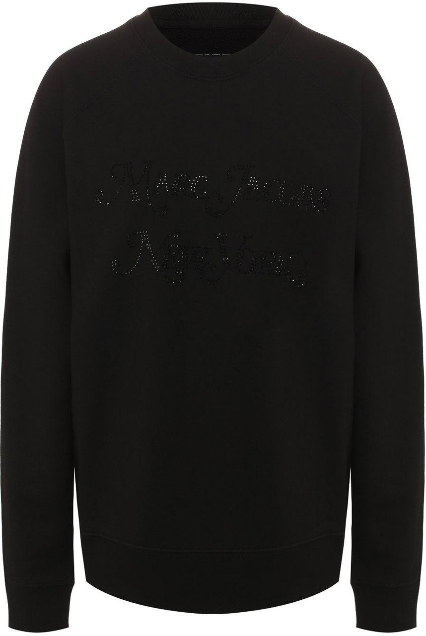 Marc Jacobs The Rhinestone Logo Sweatshirt Zwart