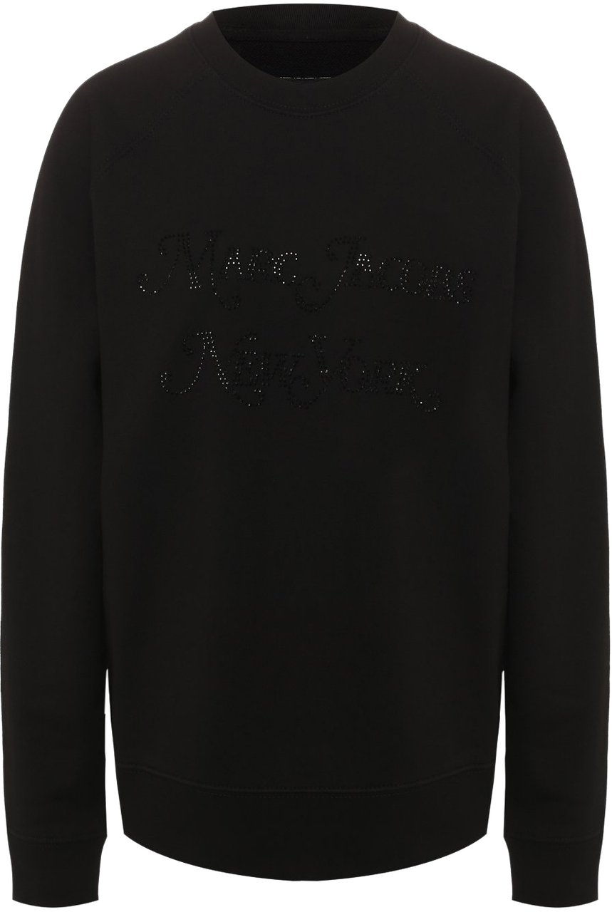 Marc Jacobs The Rhinestone Logo Sweatshirt Zwart