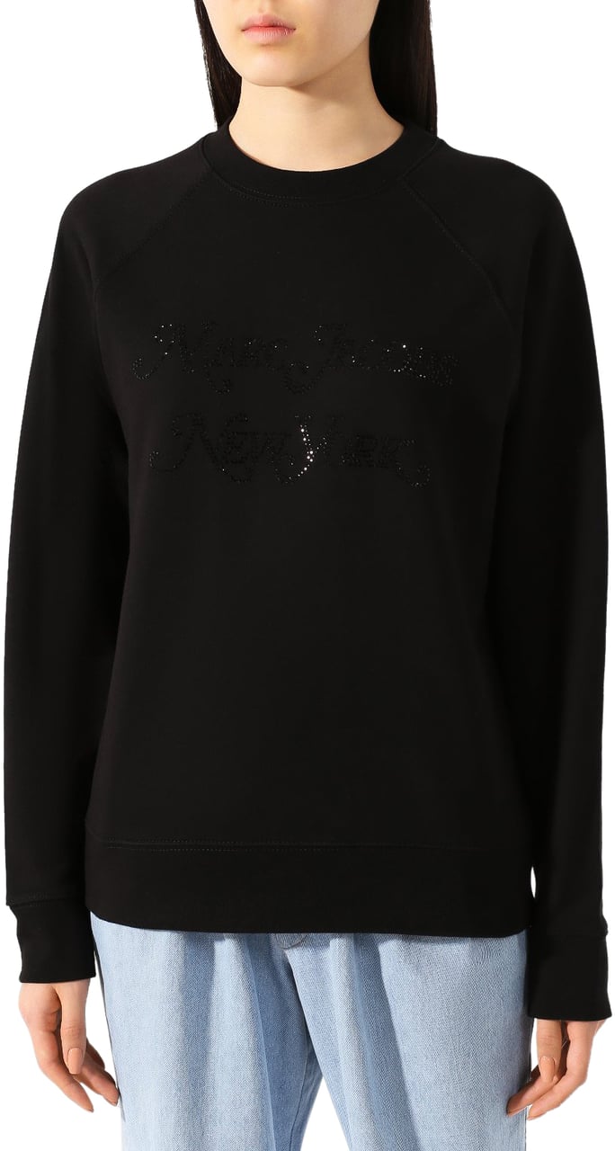 Marc Jacobs The Rhinestone Logo Sweatshirt Zwart