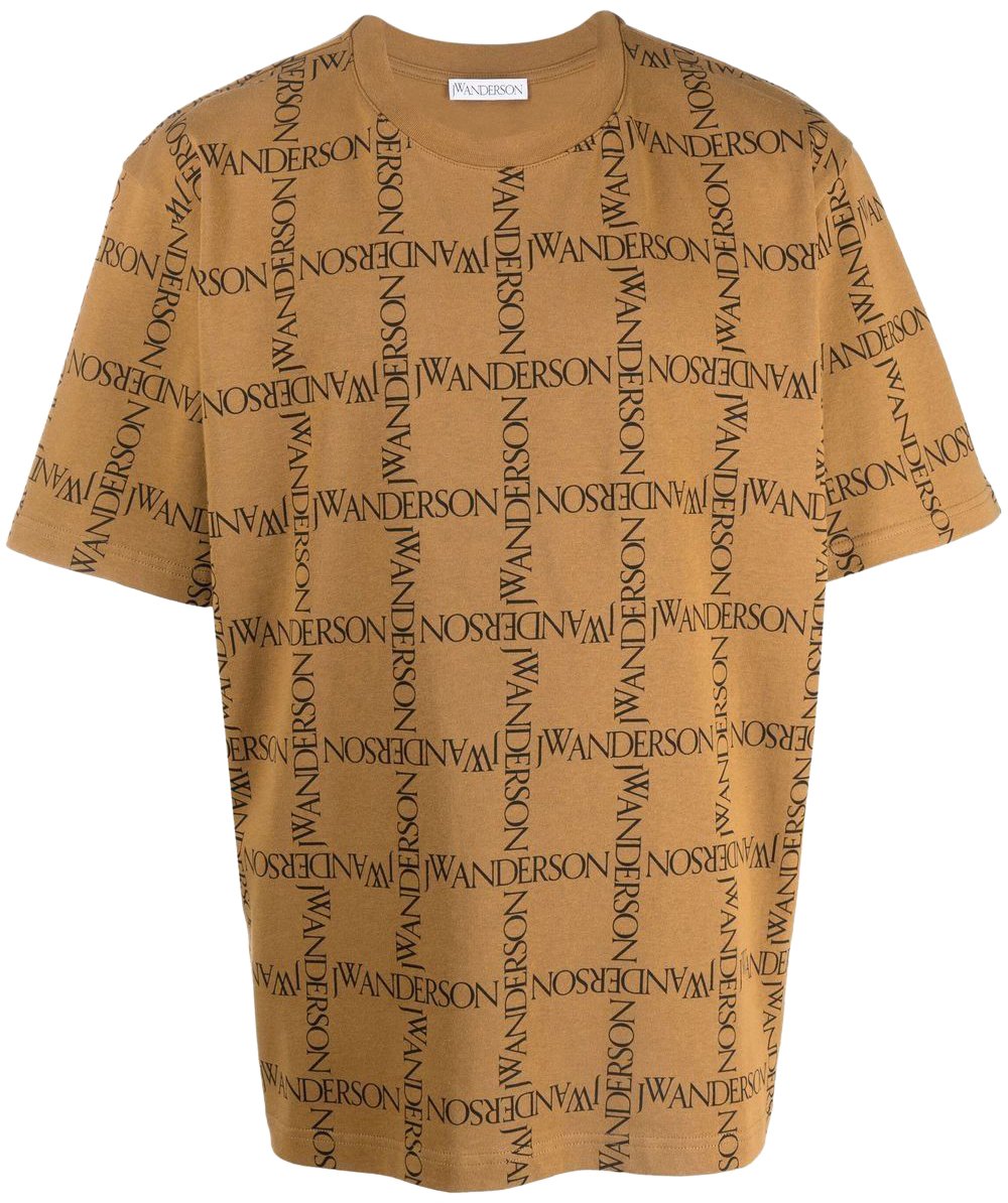 J.W. Anderson All Over Logo Oversize T-shirt Bruin