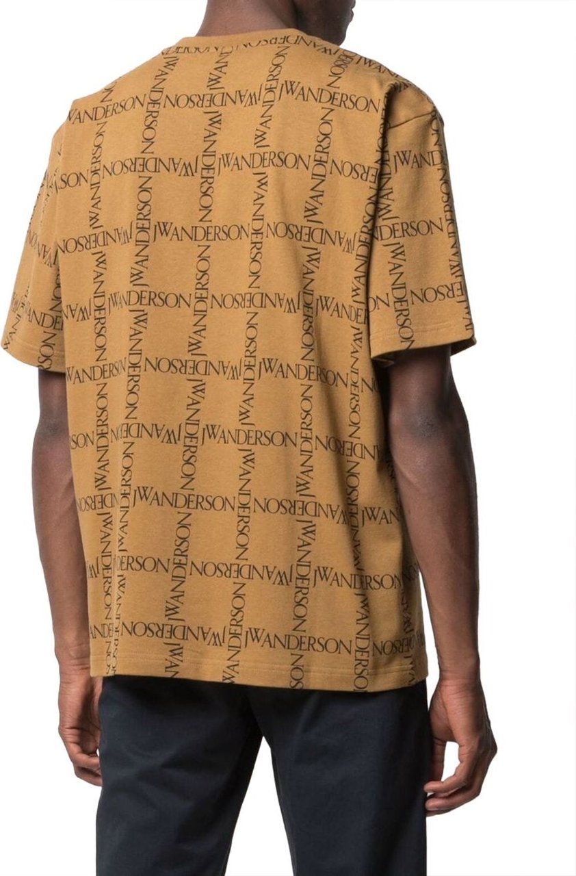 J.W. Anderson All Over Logo Oversize T-shirt Bruin