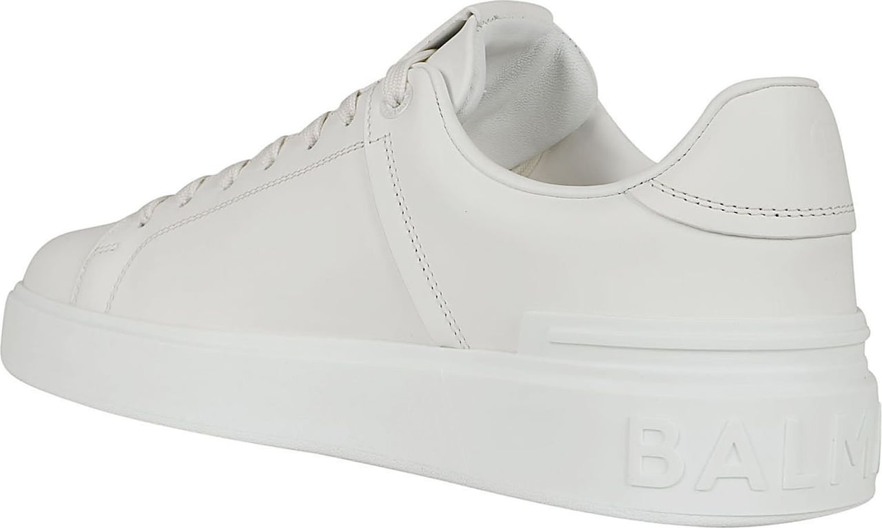 Balmain Low Top Lace Up Sneakers Wit