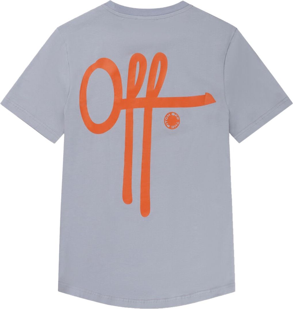 OFF THE PITCH Fullstop Slim Fit T-Shirt Heren Lichtblauw/Oranje Blauw