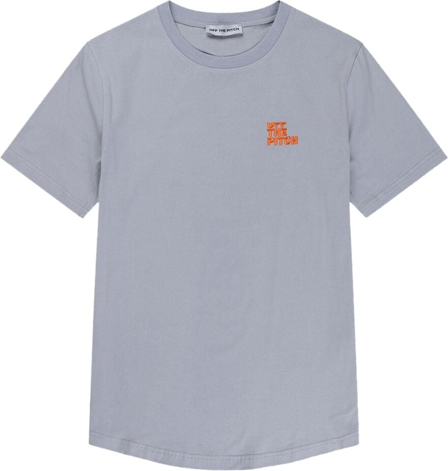 OFF THE PITCH Fullstop Slim Fit T-Shirt Heren Lichtblauw/Oranje Blauw