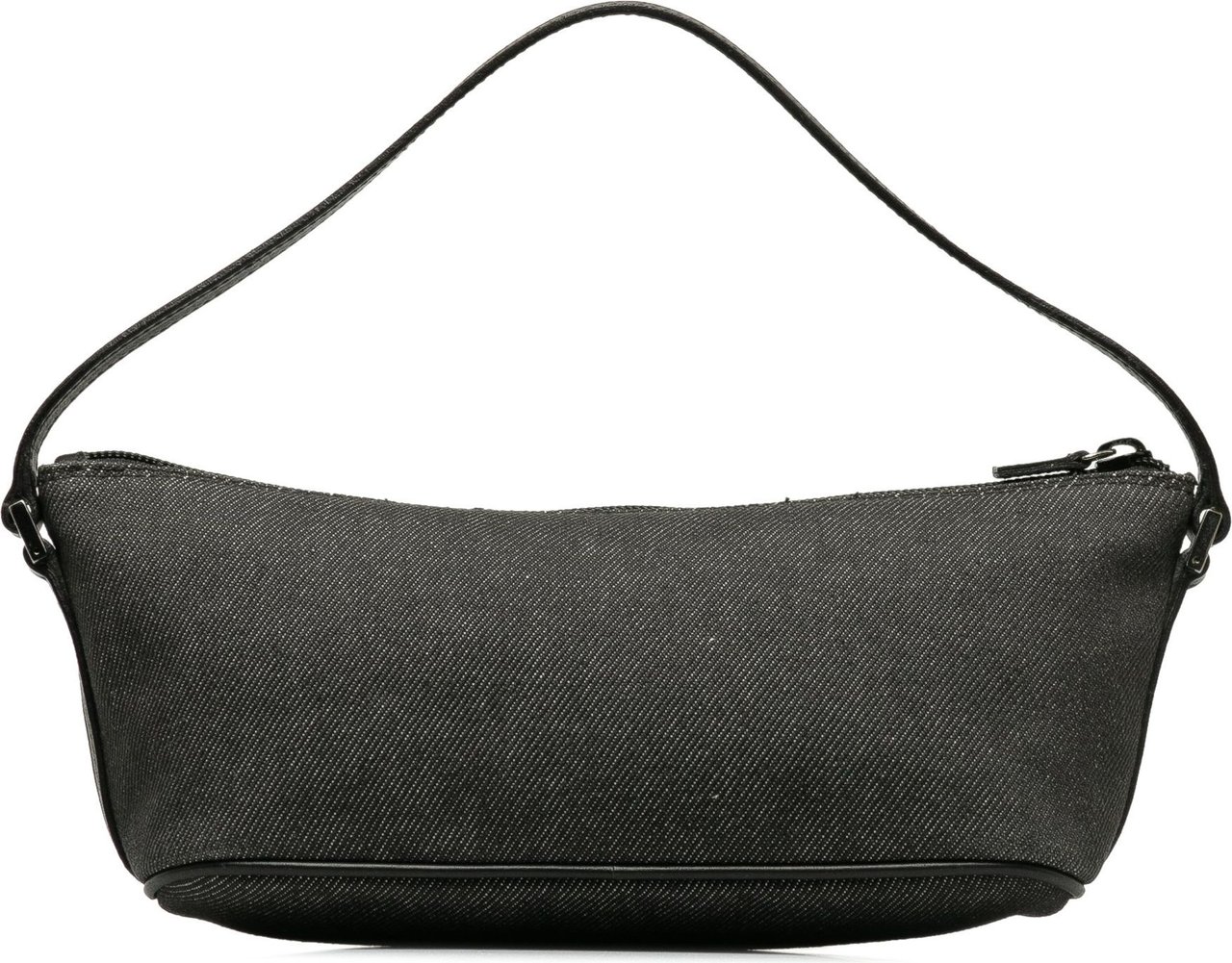 Gucci Denim Boat Shoulder Bag Zwart