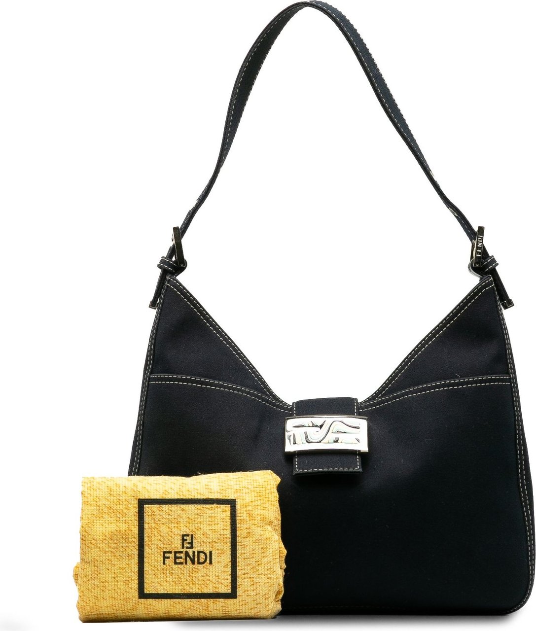 Fendi FF Marble Logo Shoulder Bag Blauw