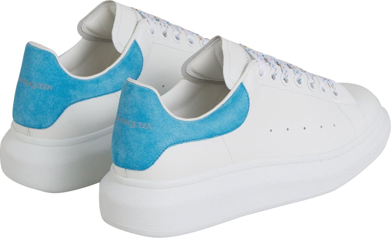 Alexander McQueen Leather Larry Sneakers Blauw