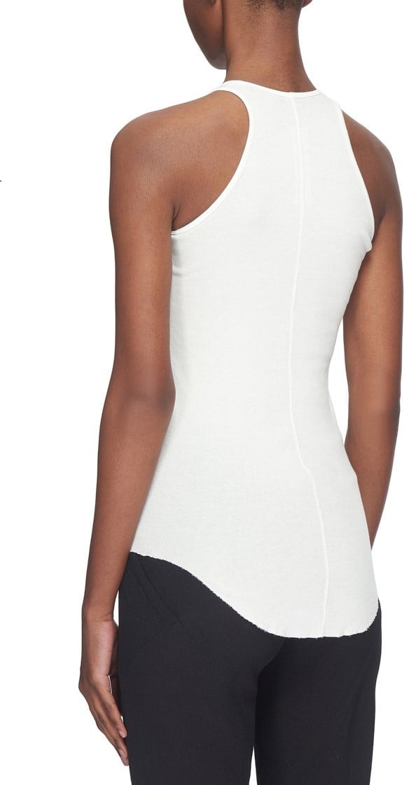 Rick Owens Débardeur coton épais lisse milk Rib Tank Rick Owens Femme RP01C5101RD11 Wit