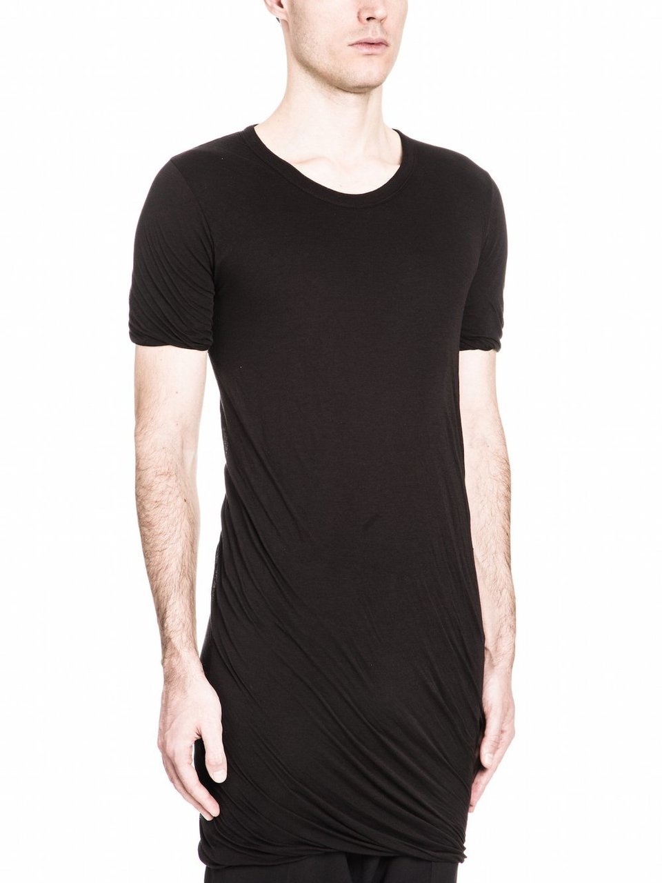 Rick Owens T-shirt double manches courtes Noir Double tee Rick Owens Homme RU01D3256UC09 Zwart