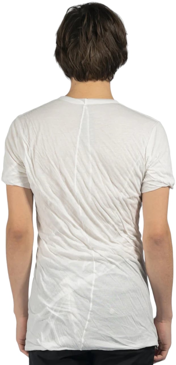 Rick Owens T-shirt double manches courtes milk Double tee Rick Owens Homme RU01D 3256 UC 11 Wit