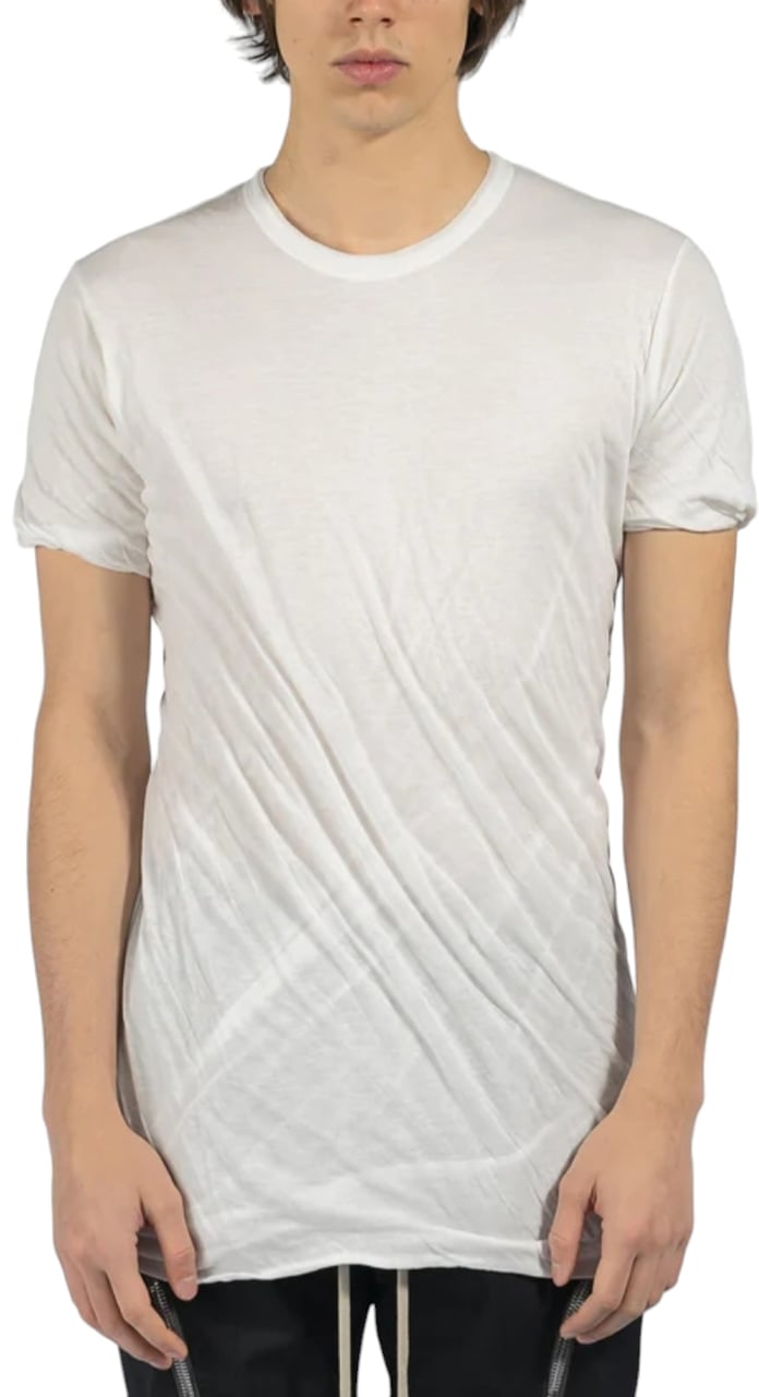 Rick Owens T-shirt double manches courtes milk Double tee Rick Owens Homme RU01D 3256 UC 11 Wit