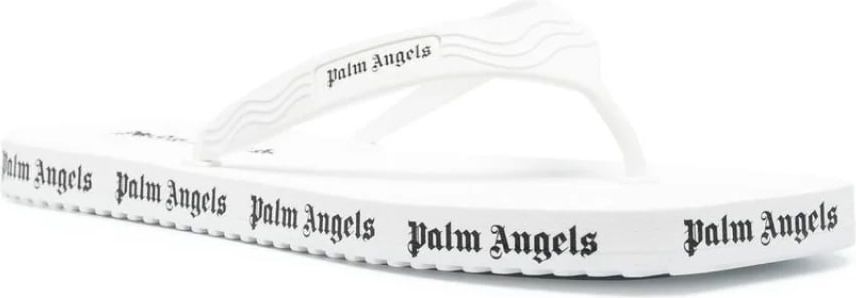 Palm Angels Logo Flip Flops Sandals Wit