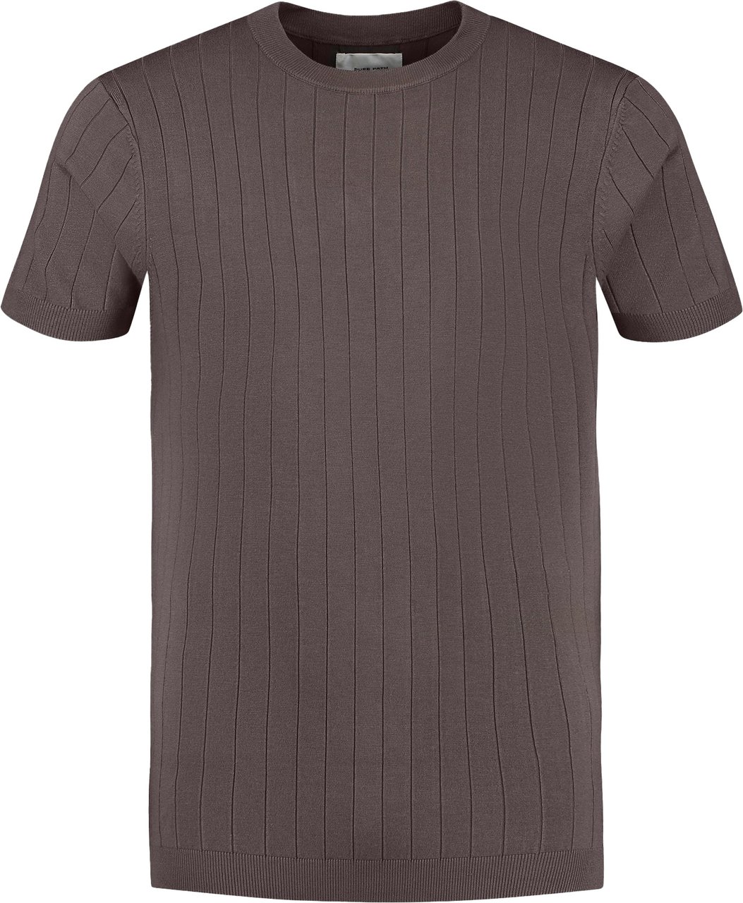 Pure Path Pure Path Vertical Striped Knitwear T-shirt Bruin