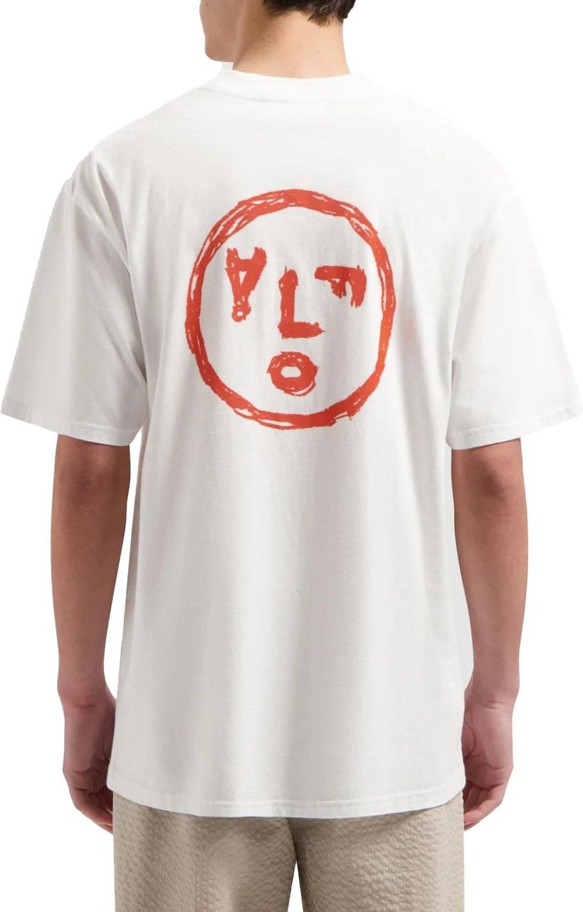 ØLÅF Face crayon t-shirts wit Wit