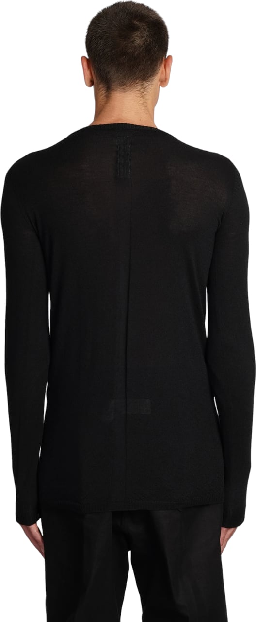 Rick Owens Pull Cachemire Noir Biker Level Round Neck Rick Owens Homme RU02C7622WS09 Zwart