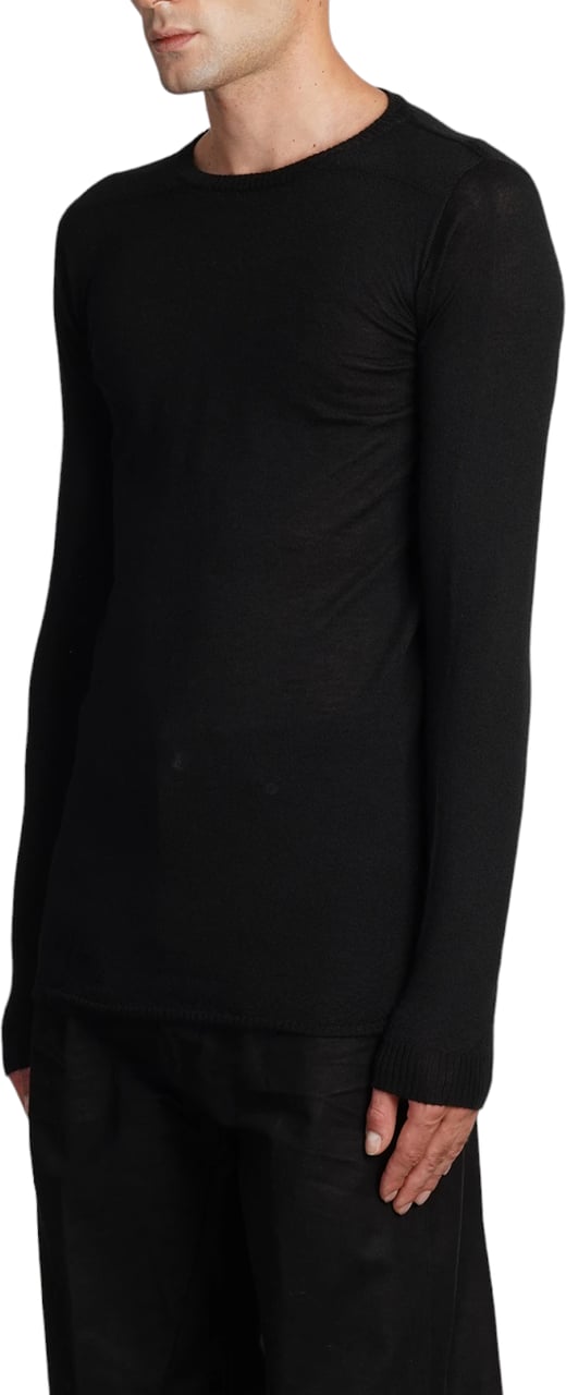 Rick Owens Pull Cachemire Noir Biker Level Round Neck Rick Owens Homme RU02C7622WS09 Zwart