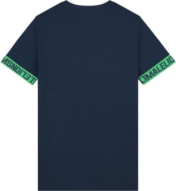 Malelions Malelions Men Venetian T-Shirt - Navy/Green Blauw
