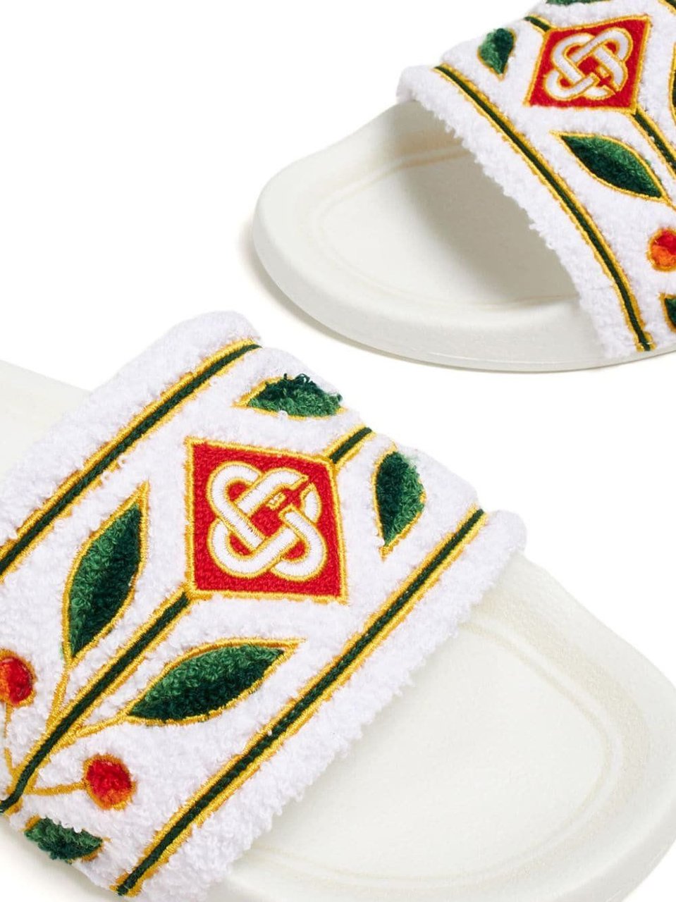Casablanca embroidered terry slides Wit