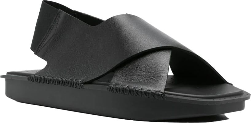 Y-3 chunky leather sandals Zwart