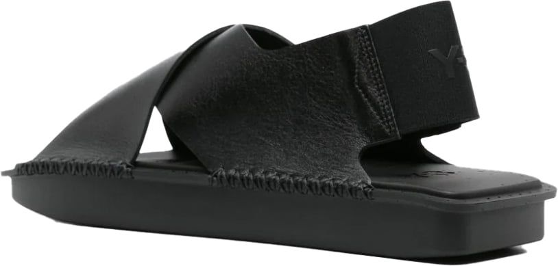 Y-3 chunky leather sandals Zwart