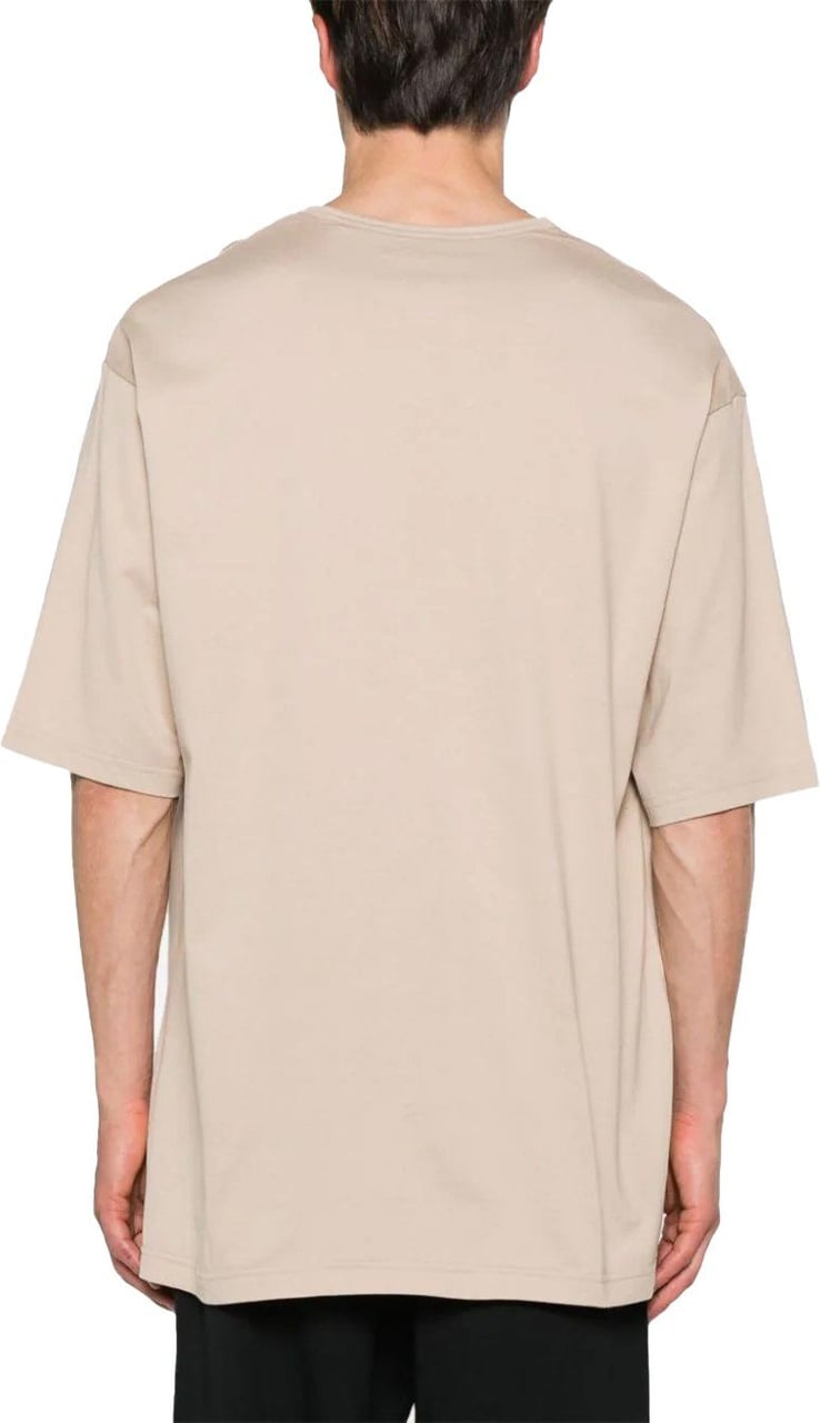 Y-3 logo-appliqué cotton T-shirt Beige