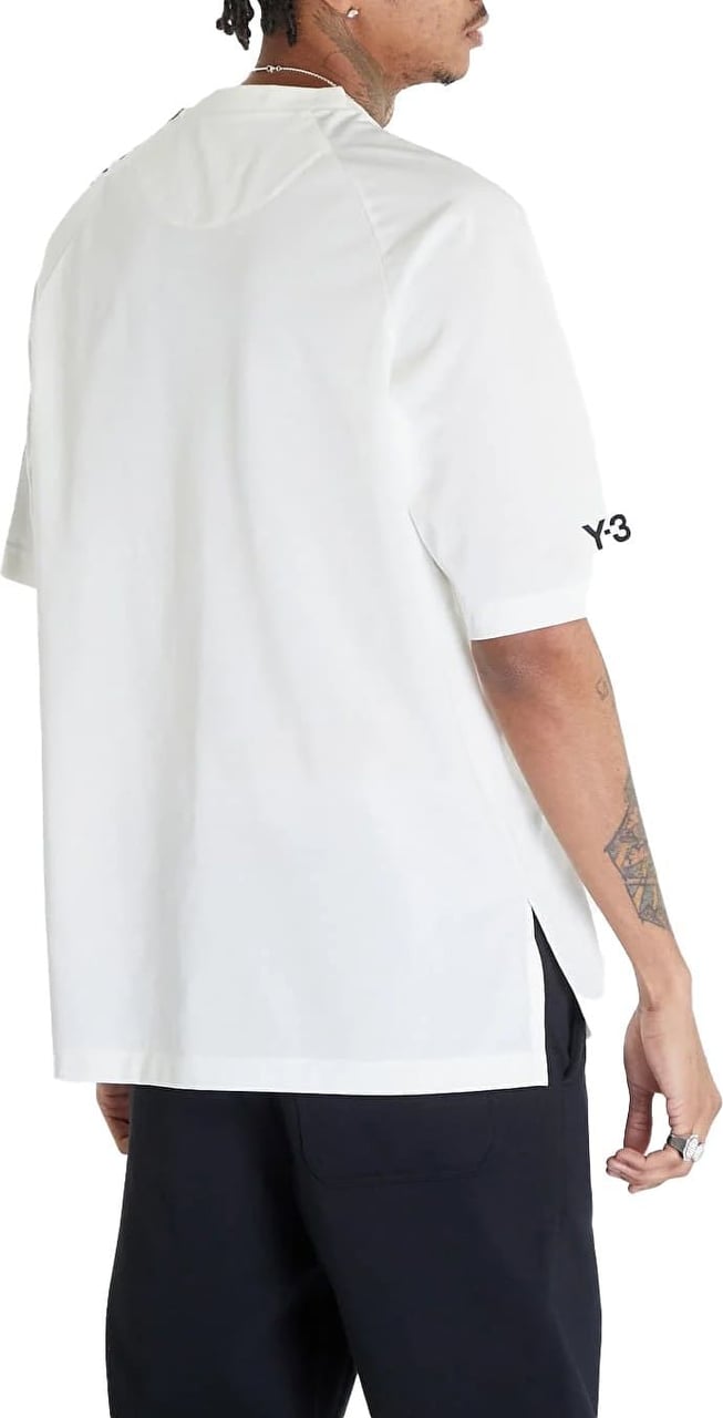 Y-3 stripe short sleeves tee Wit