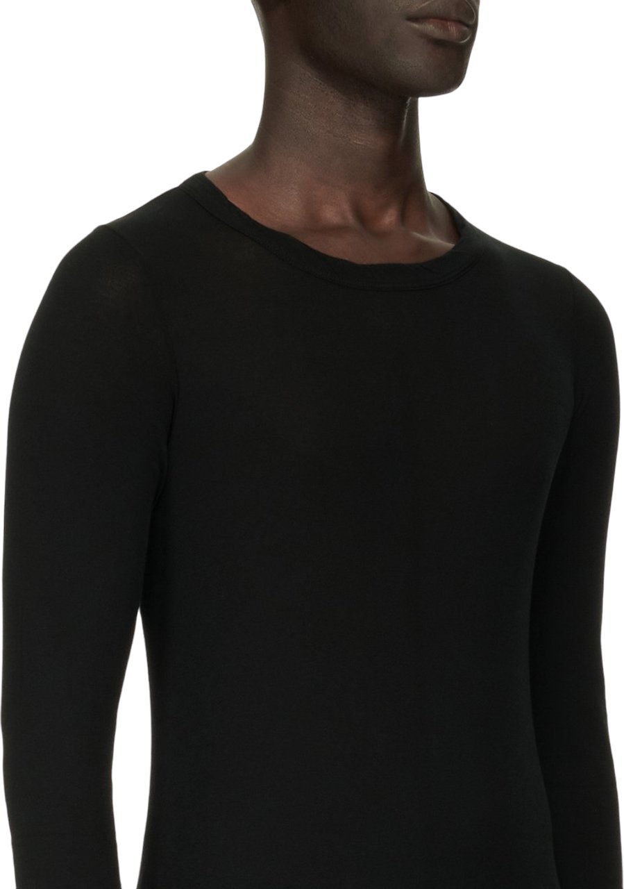 Rick Owens T-shirt manches longues noir Rick Owens Homme Rib RU02C7250RIB09 Zwart