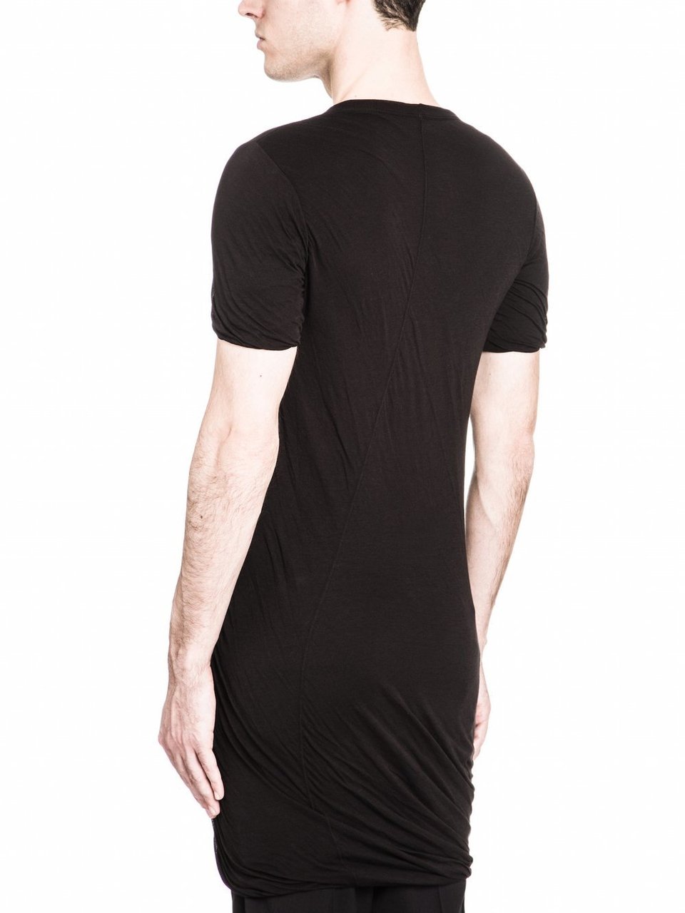 Rick Owens T-shirt double manches courtes Noir Double tee Rick Owens Homme RU01D3256UC09 Zwart