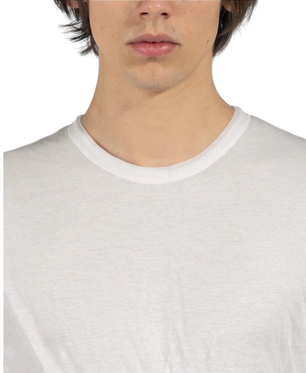 Rick Owens T-shirt double manches courtes milk Double tee Rick Owens Homme RU01D 3256 UC 11 Wit