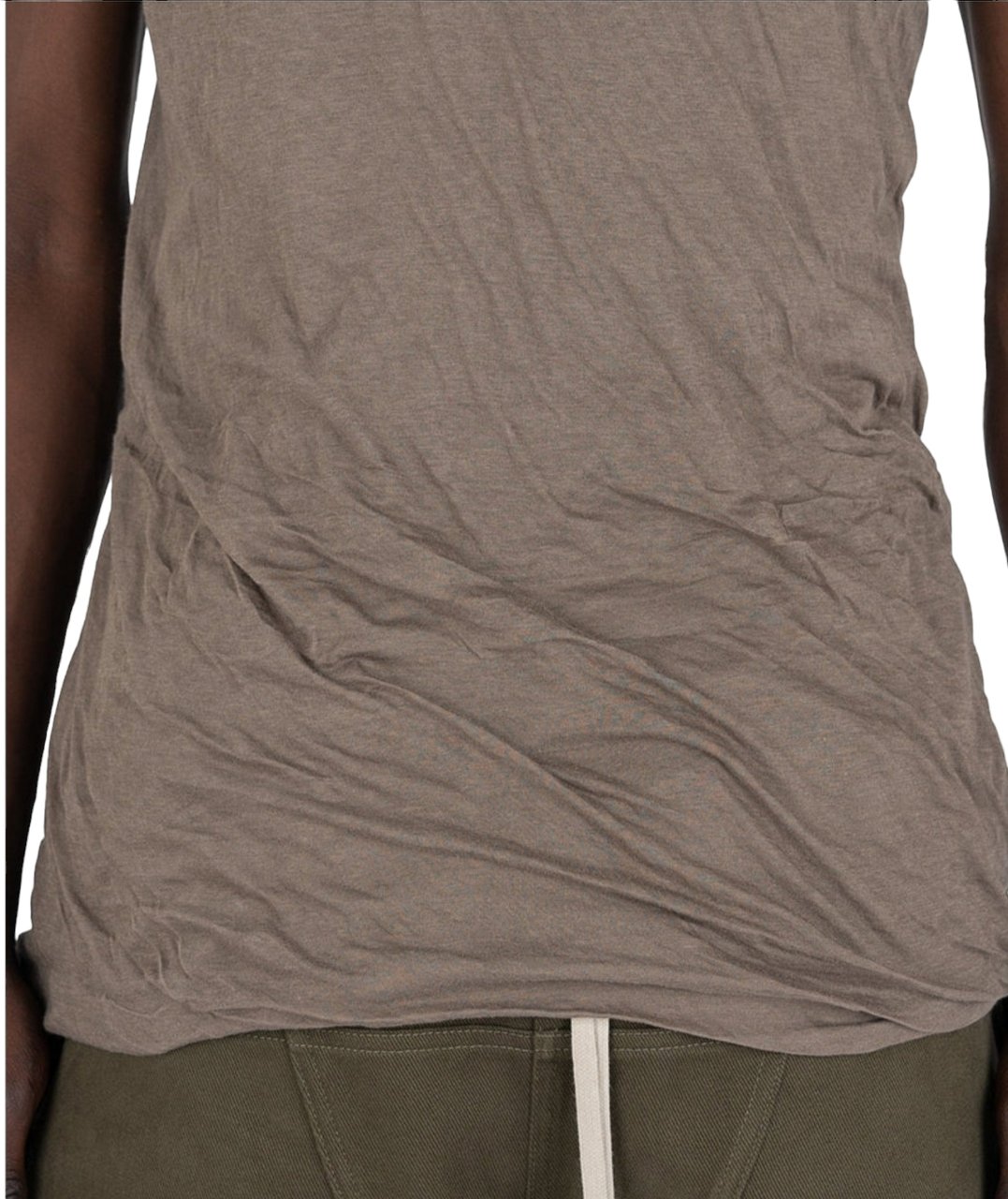 Rick Owens t-shirt double manches courtes dust Double tee Rick Owens Homme RU01D 3256 UC 34 Beige