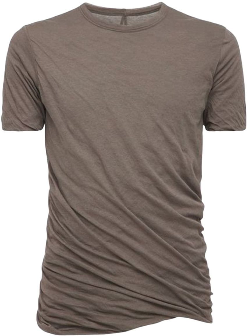 Rick Owens t-shirt double manches courtes dust Double tee Rick Owens Homme RU01D 3256 UC 34 Beige