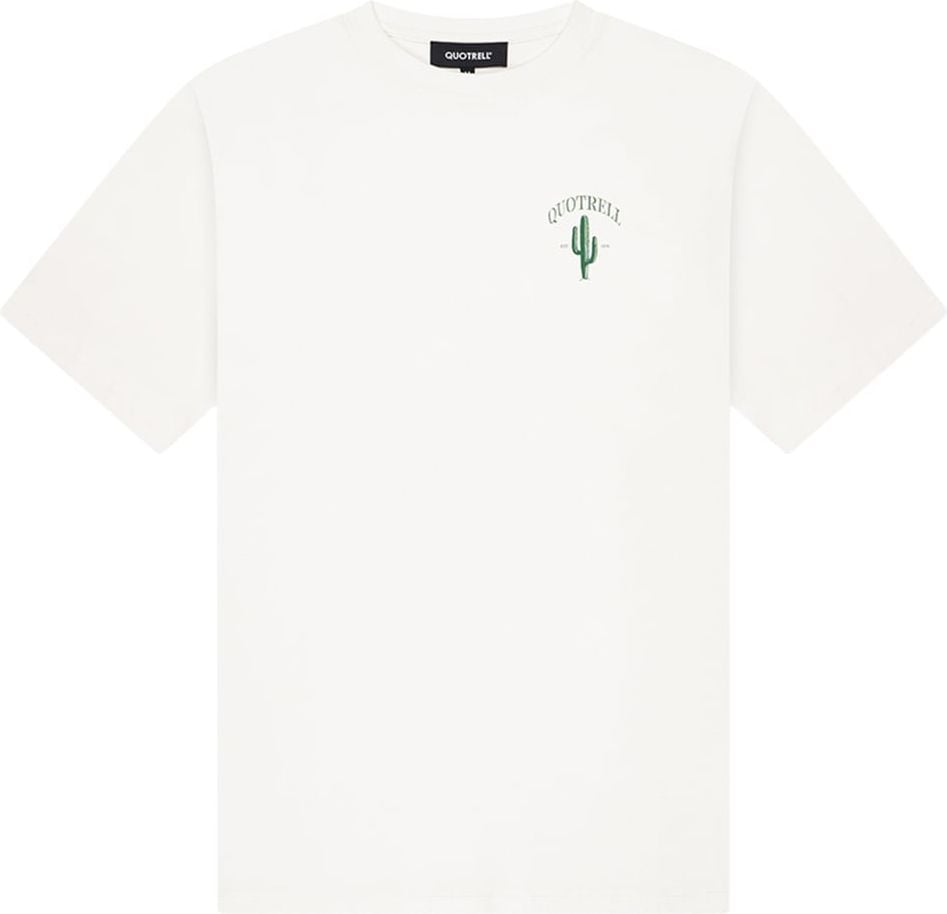 Quotrell Cactus T-shirt | Off White/green Wit