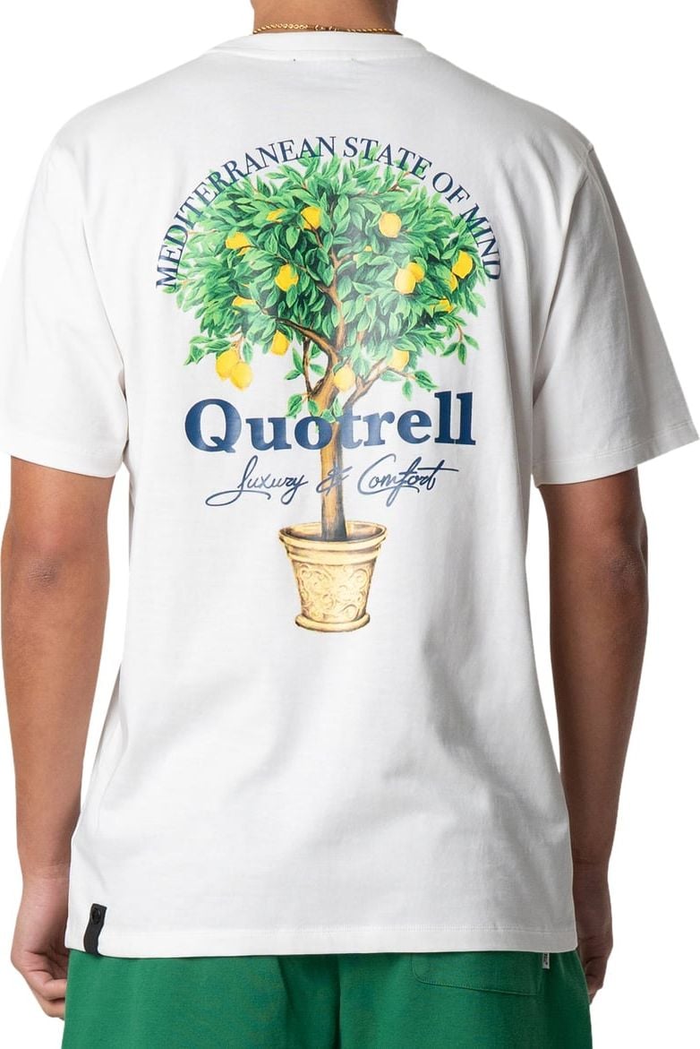 Quotrell Limone T-shirt | White/blue Wit