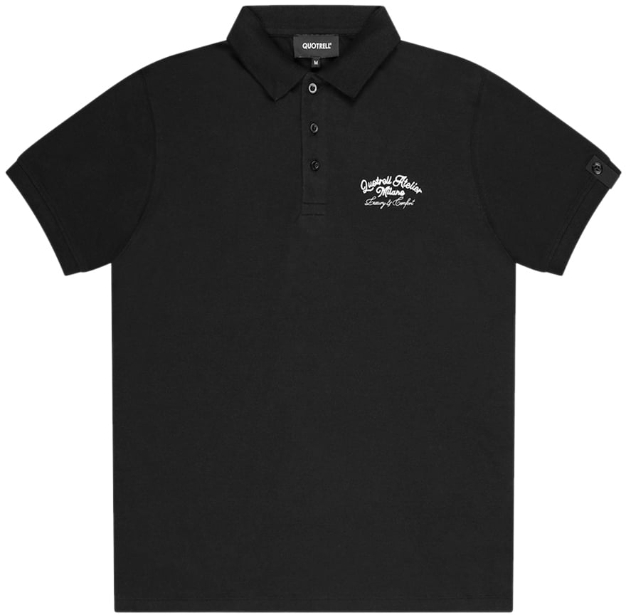 Quotrell Atelier Milano Chain Polo | Black/white Zwart