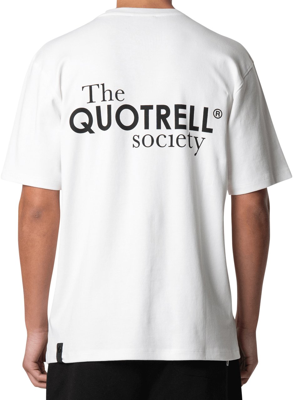 Quotrell Society Tee | White/black Wit