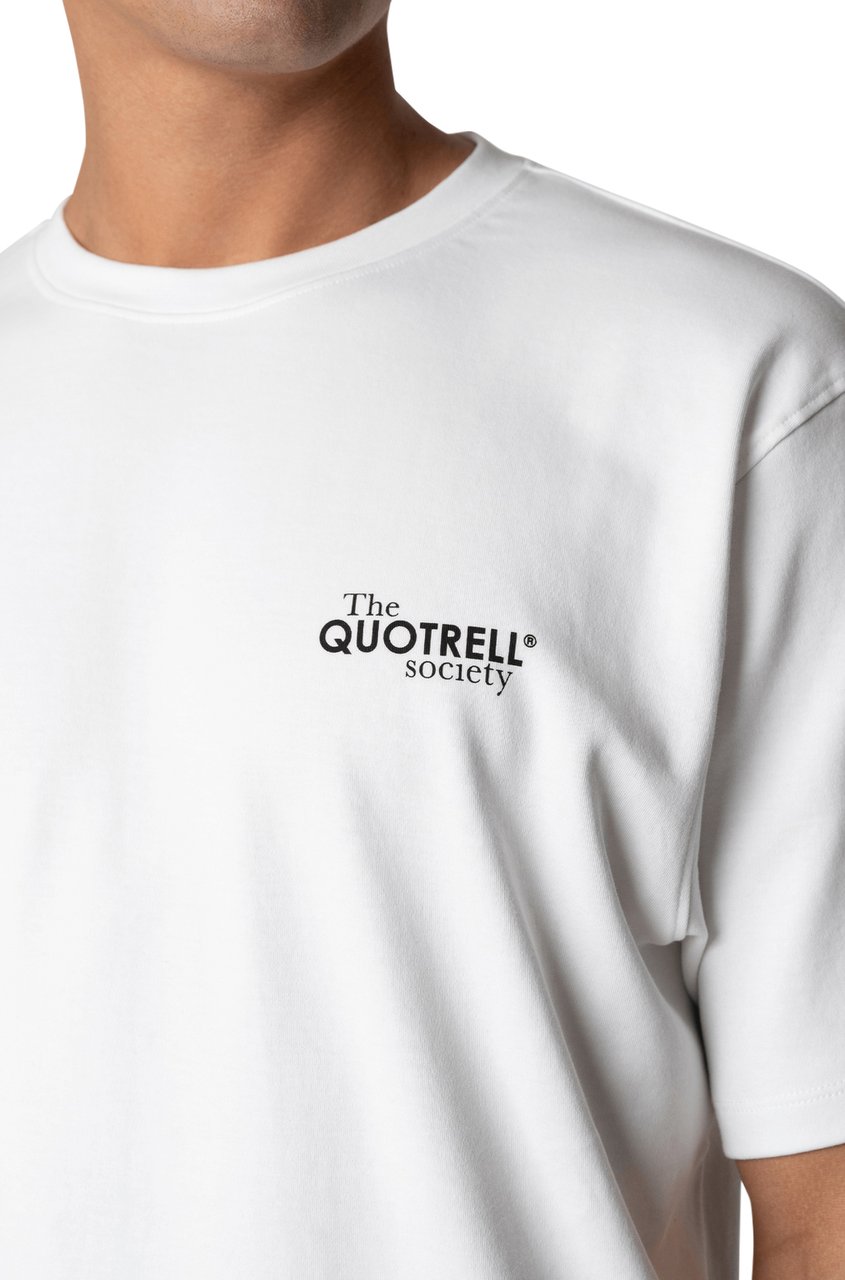 Quotrell Society Tee | White/black Wit