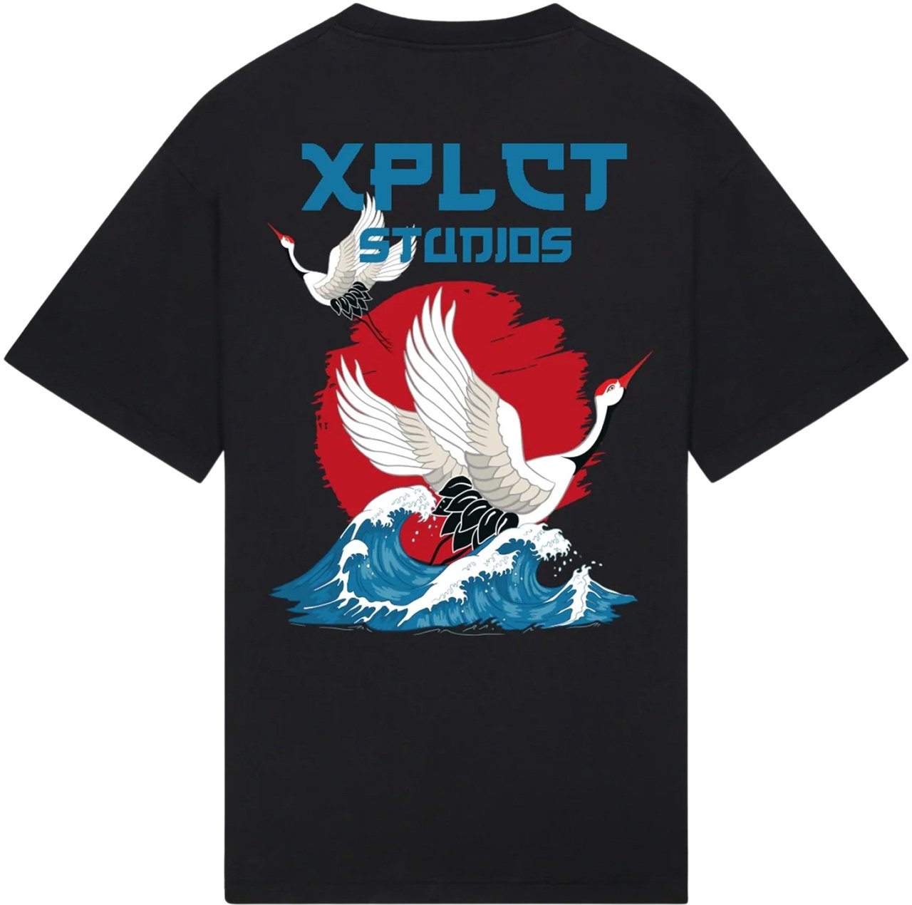 XPLCT Studios Waves T-Shirt Zwart