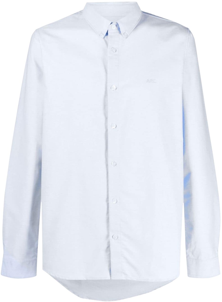 A.P.C. chemise a boutonniere devant 2 Blauw