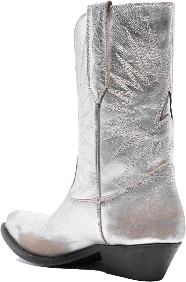 Golden Goose metallic-leather Western boots Metallic